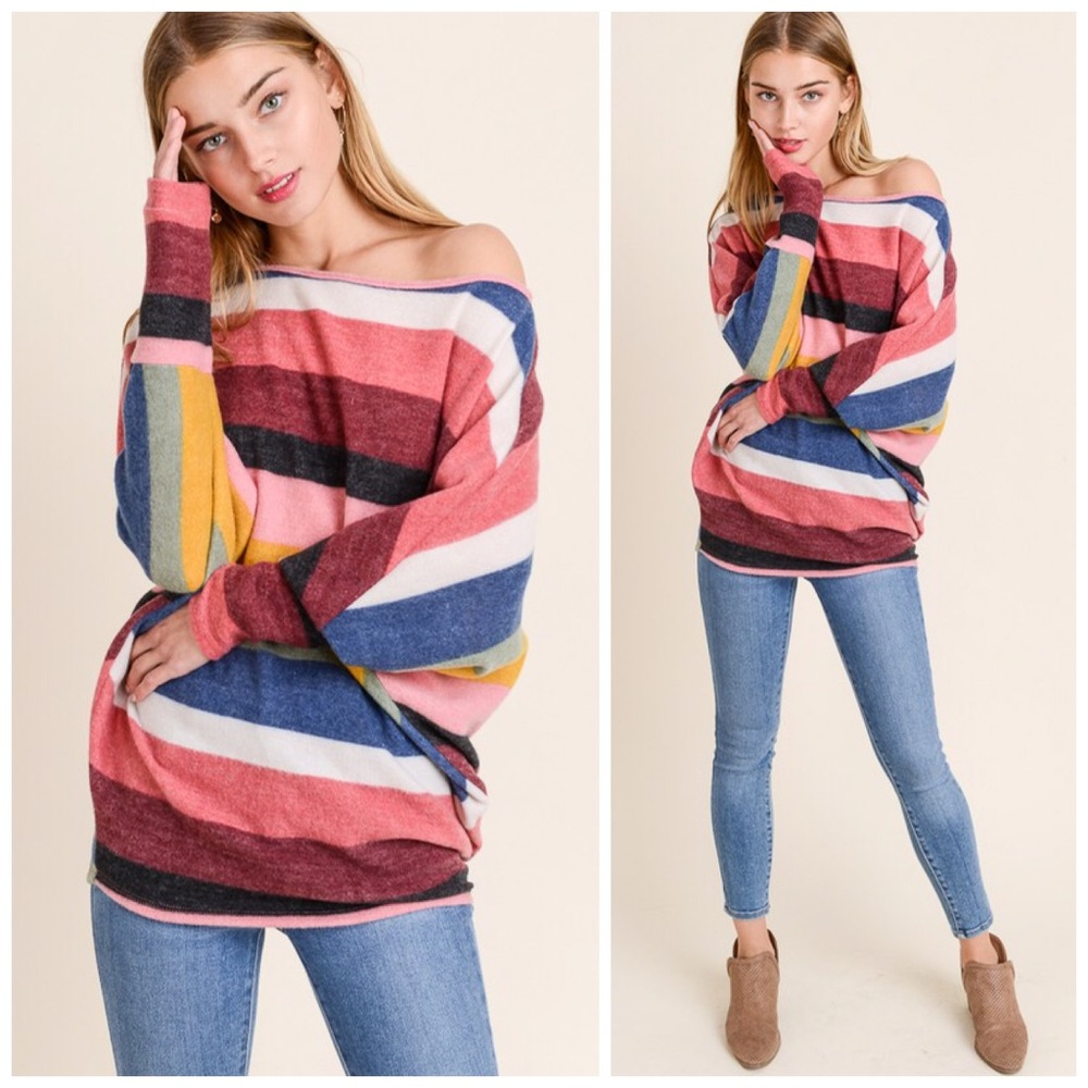 💝LAST 1!! Off Shoulder Dolman Sleeve Sweater! - Picture 2 of 4